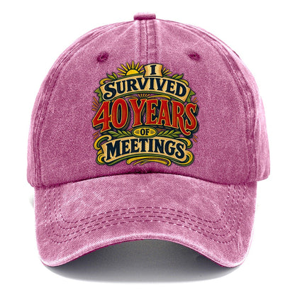 I Survived 40 Years Of Meetings Retired Living Classic Cap – Dusty Rose