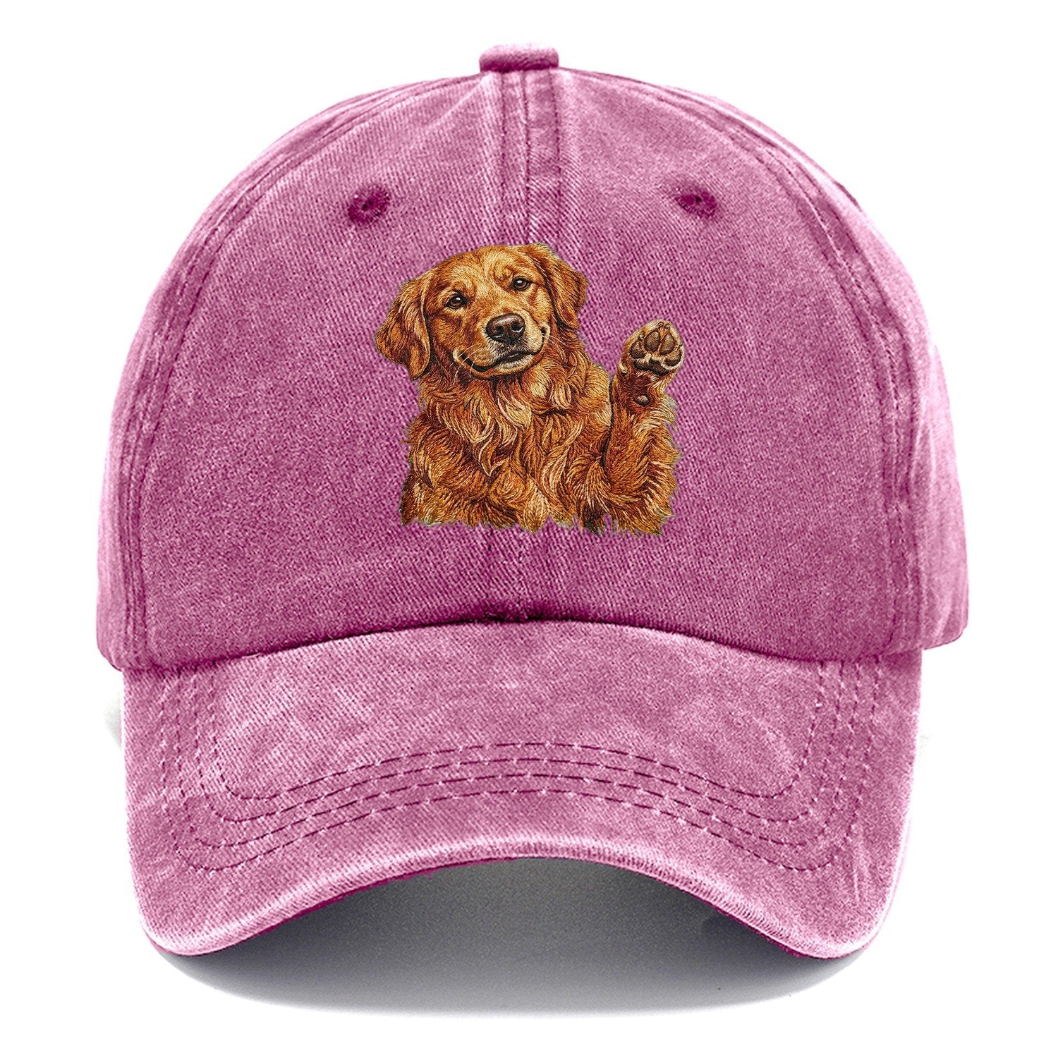 Golden Retriever Embroidered Classic Cap – Dusty Rose