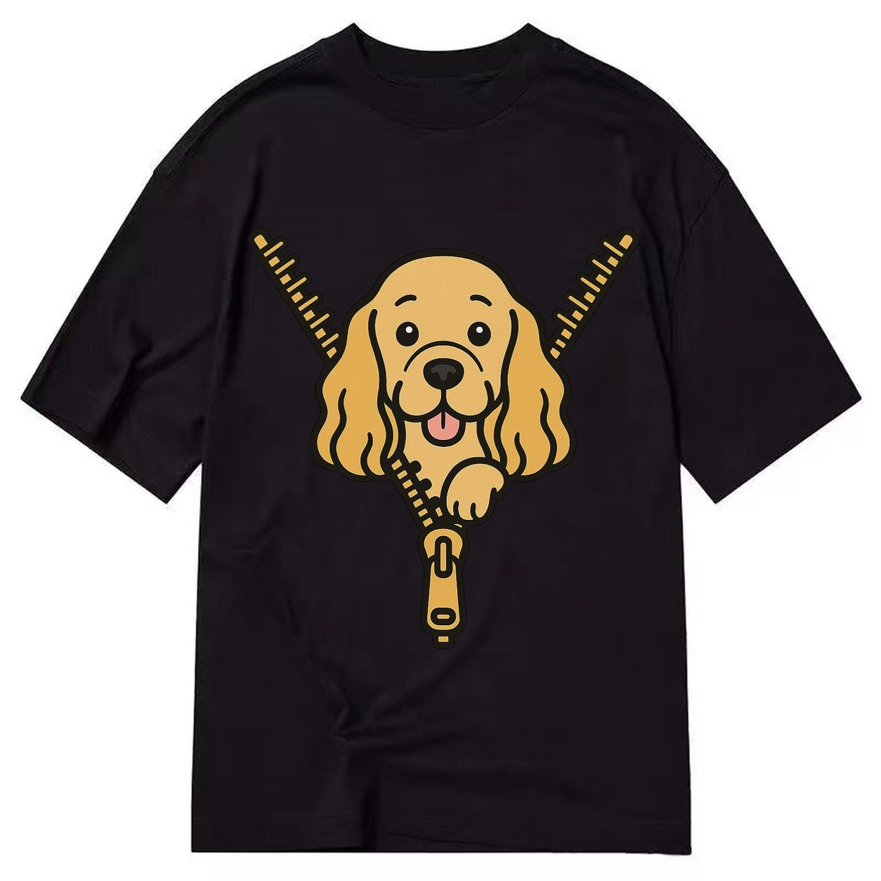 Cocker Spaniel Golden Or Buff Extremely Long Silky Ears Gent Classic T-shirt – Black