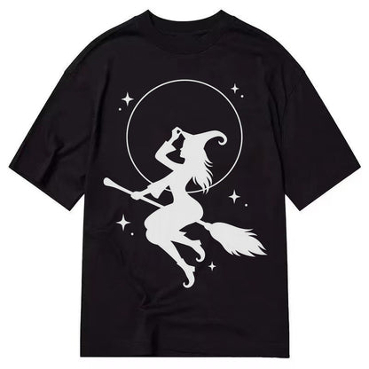 Witch On Broom Classic T-shirt – Black