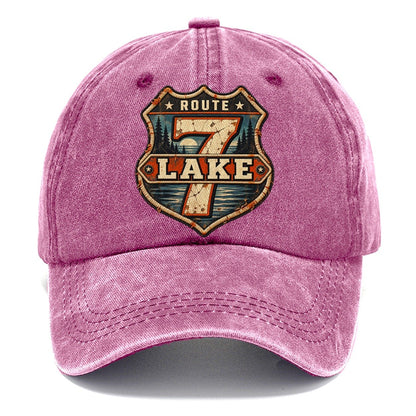 Lake Route Seven Shield Fishing Club Classic Cap – Dusty Rose