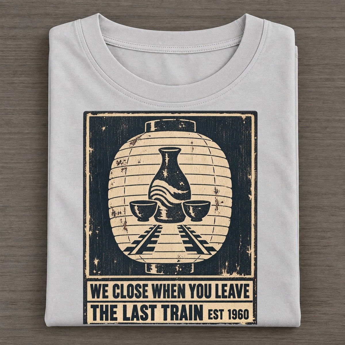 Last Train Bar Izakaya Rules Classic T-shirt – Grey