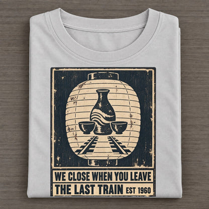 Last Train Bar Izakaya Rules Classic T-shirt – Grey