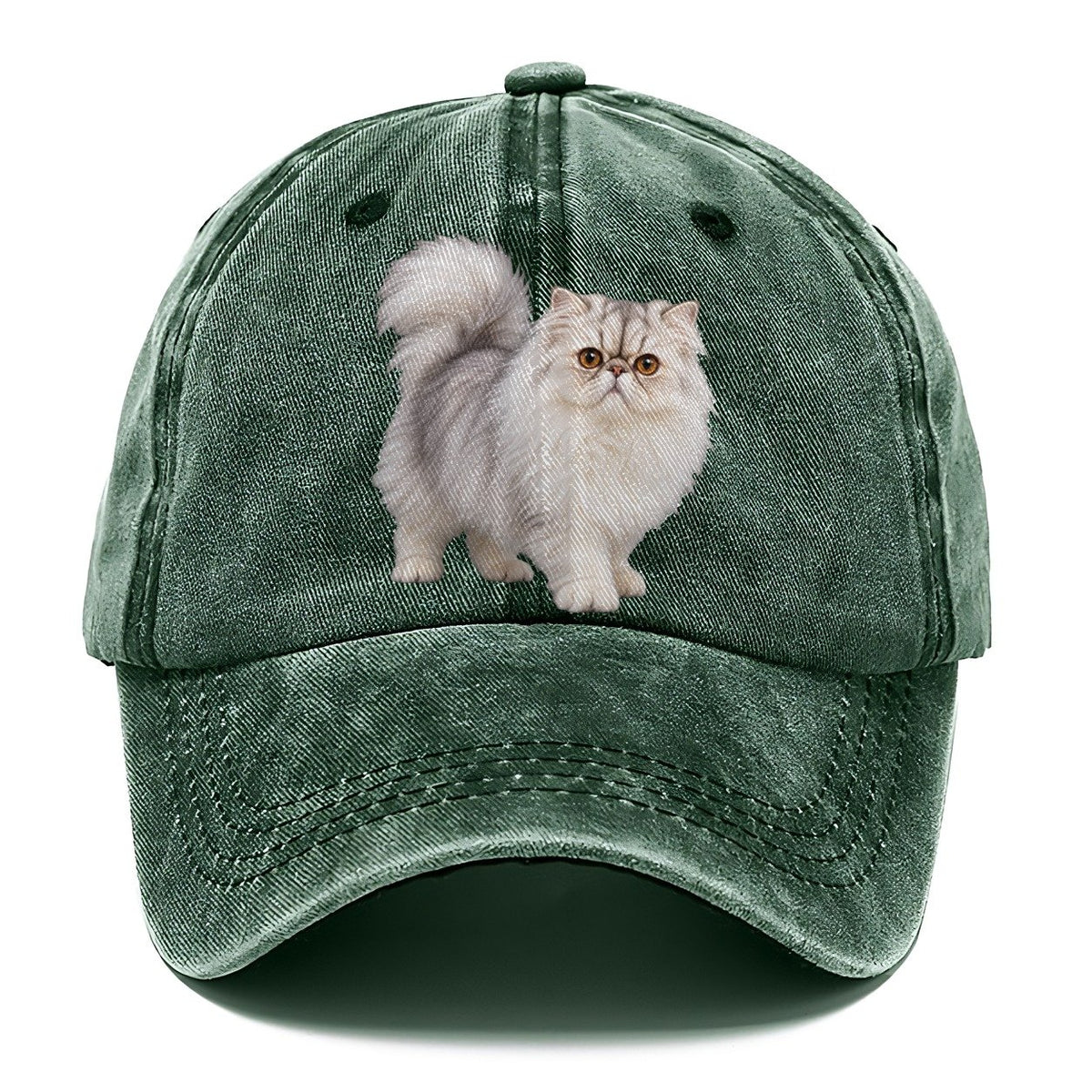 Persian Standing Three Quarter Realistic Cat Portrait Classic Cap – Forest Mist