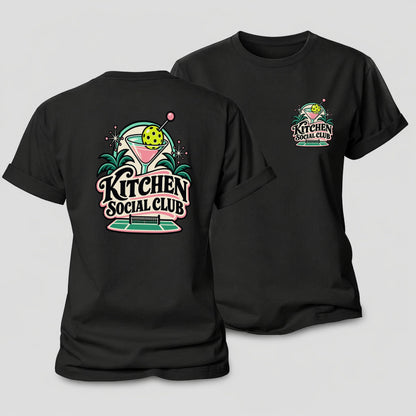 Kitchen Social Club Pickleball Life Women's Cotton T-Shirt – Black