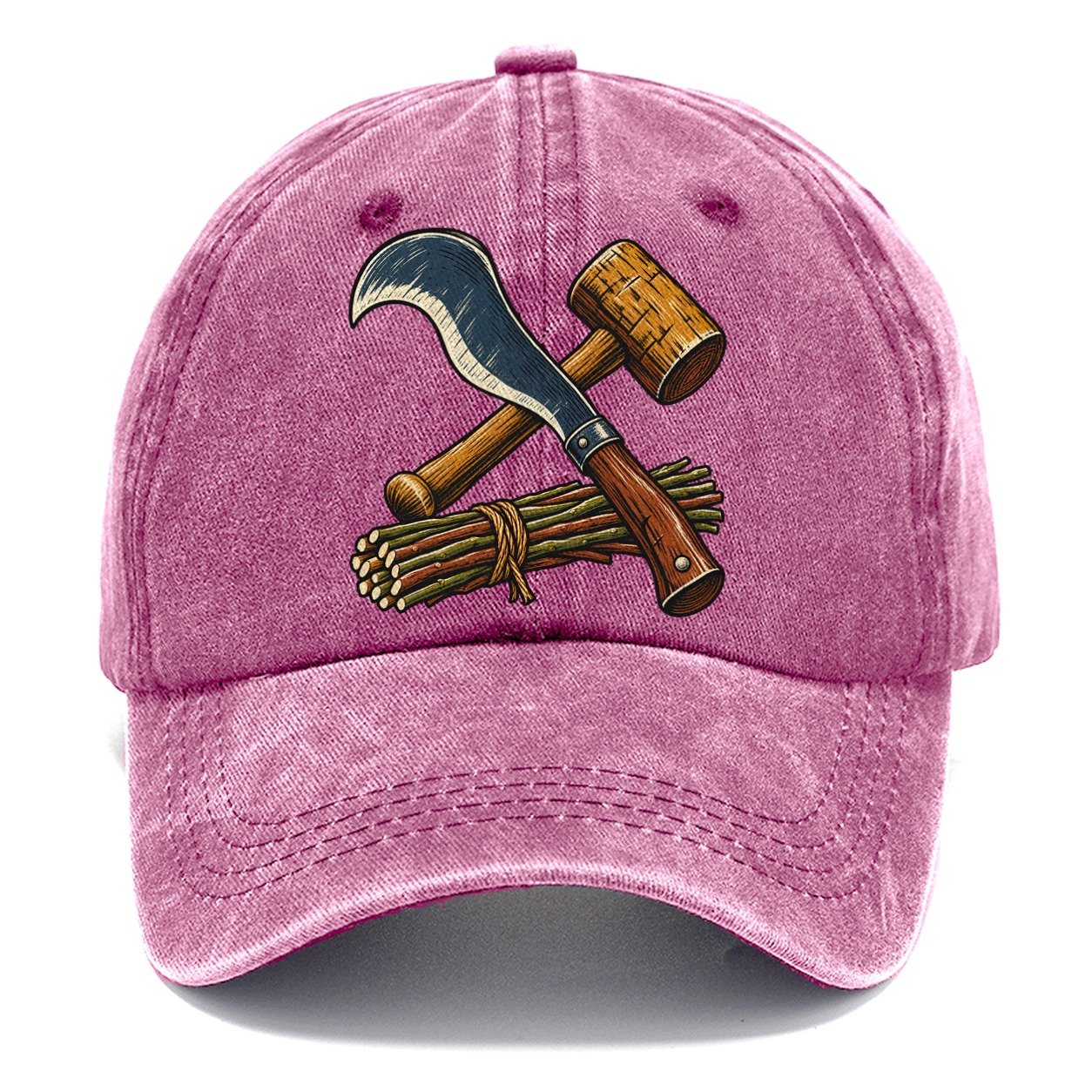 Hedgelayer Billhook Mallet And Hazel Rods Uk Culture Heritage Classic Cap – Dusty Rose