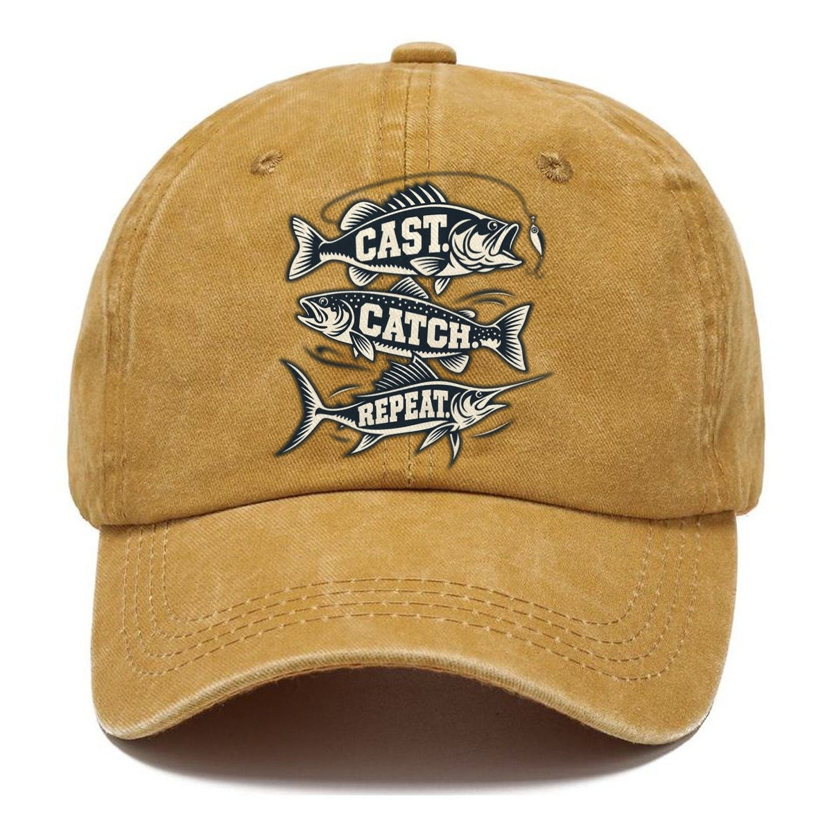 Cast Catch Repeat Fishing Elegant Classic Cap – Golden Harvest
