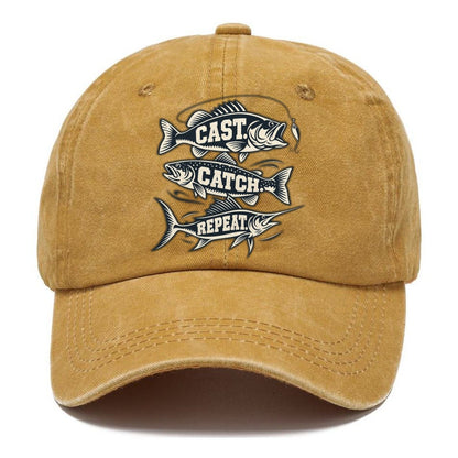 Cast Catch Repeat Fishing Elegant Classic Cap – Golden Harvest
