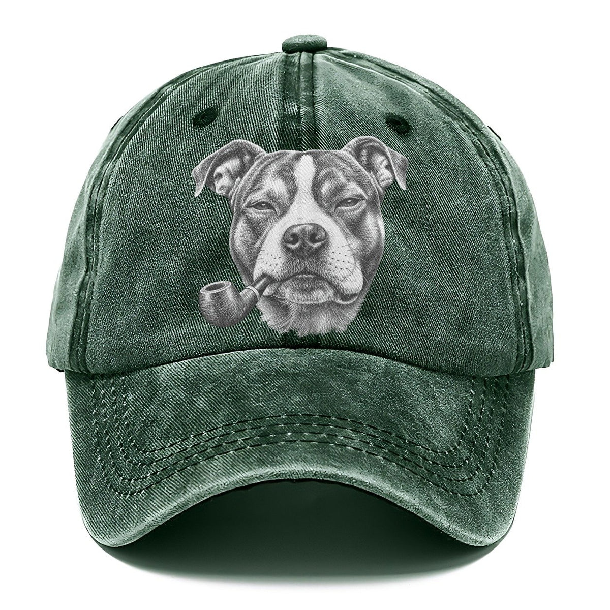 American Staffordshire Terrier A Classic Tobacco Pipe Smoking Dogs Smoking Dogs Portraits Classic Cap – Forest Mist