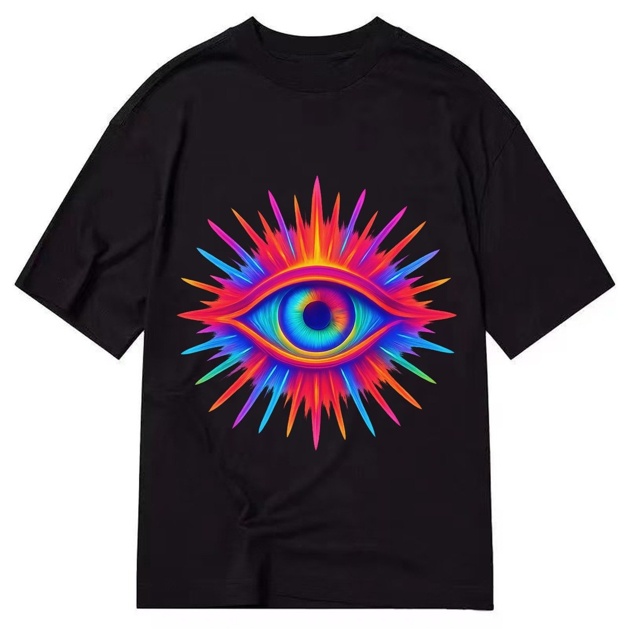 Rainbow Third Eye Prismatic Eye Radiating Spectrum Colors Re Classic T-shirt – Black