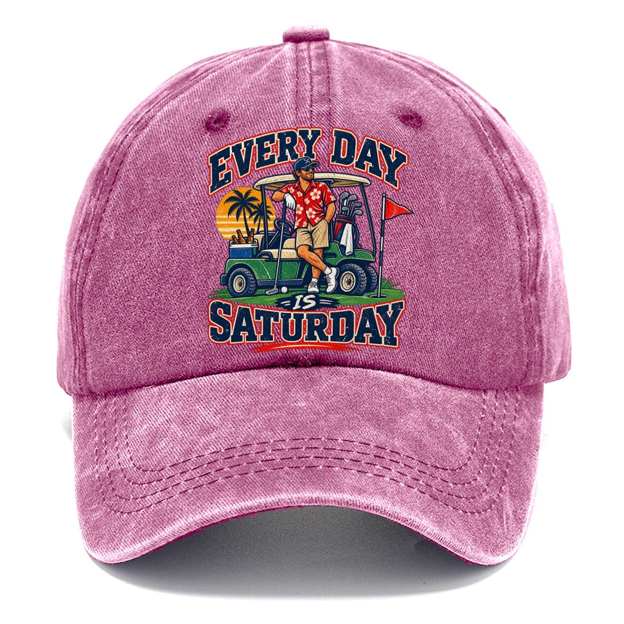 Every Day Is Saturday Golf Life Classic Cap – Dusty Rose