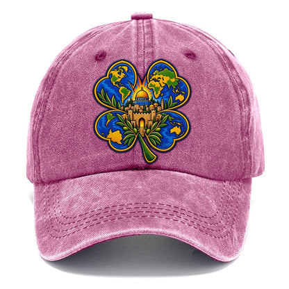 Clover Leaf World Map Jerusalem Classic Cap – Dusty Rose