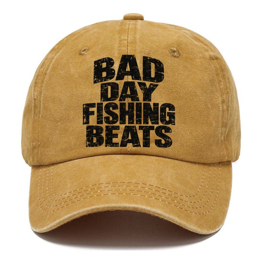 Bad Day Fishing Beats Fishing Club Classic Cap – Golden Harvest
