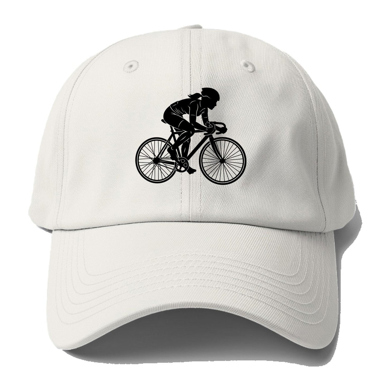 Cyclist Silhouette Baseball Cap – Off White