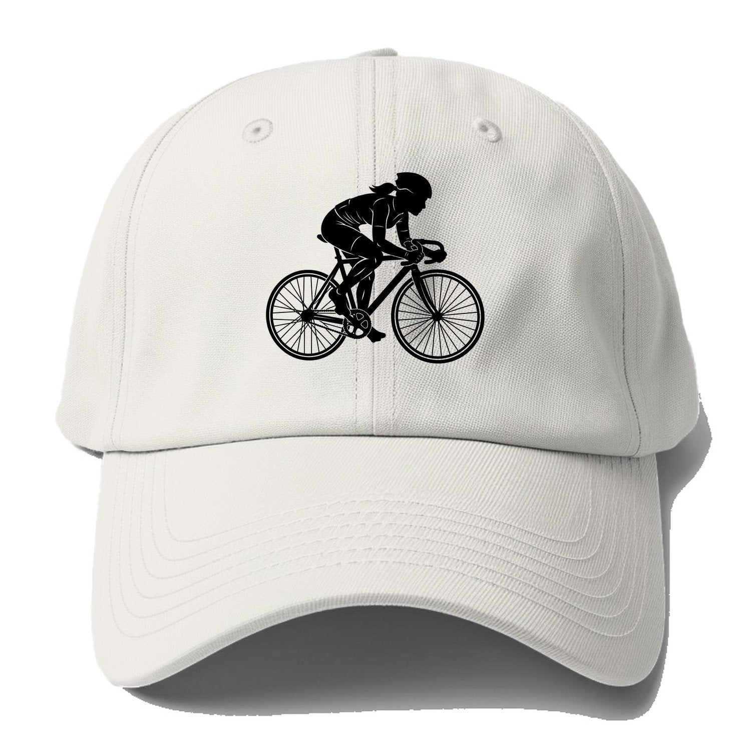 Cyclist Silhouette Baseball Cap – Off White
