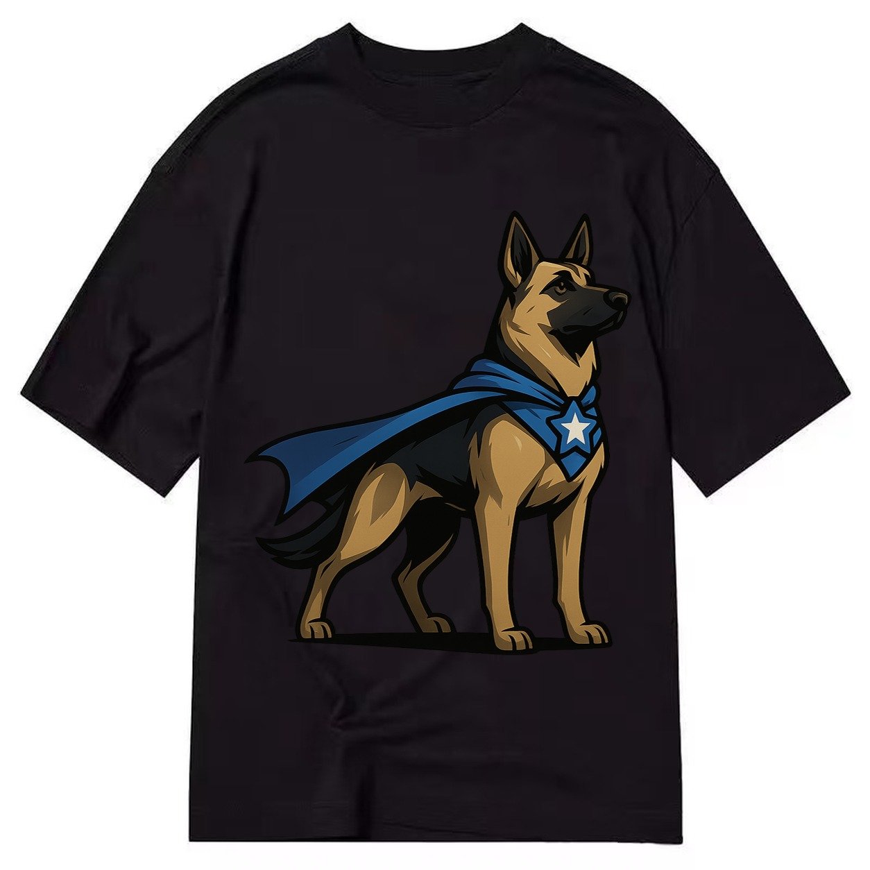 German Shepherd Patriotic Hero Standing Alert On Four Paws S Classic T-shirt – Black