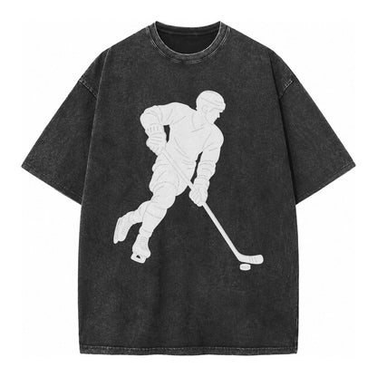 Ice Hockey Player Vintage T-shirt – Black