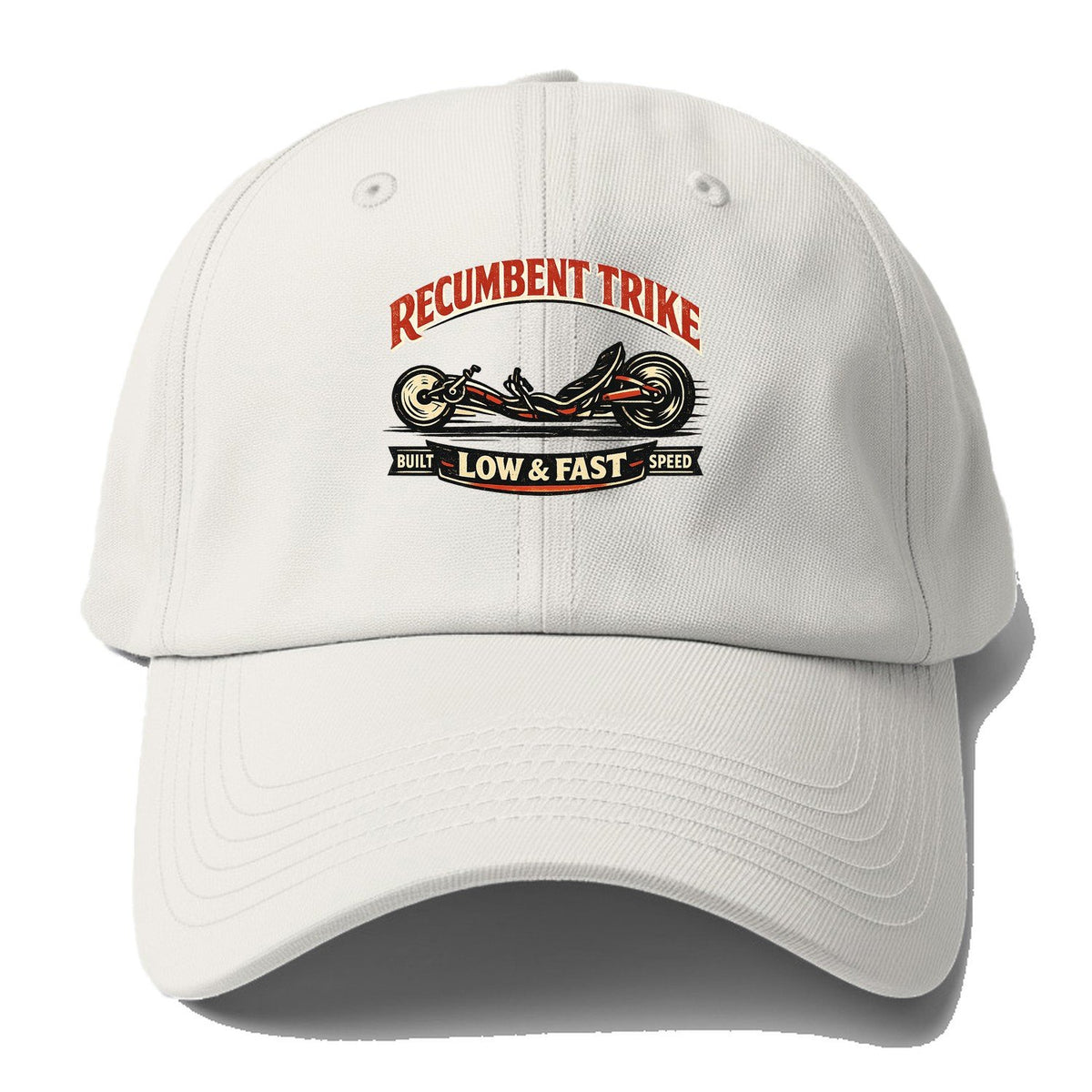 Recumbent Trike Baseball Cap – Off White