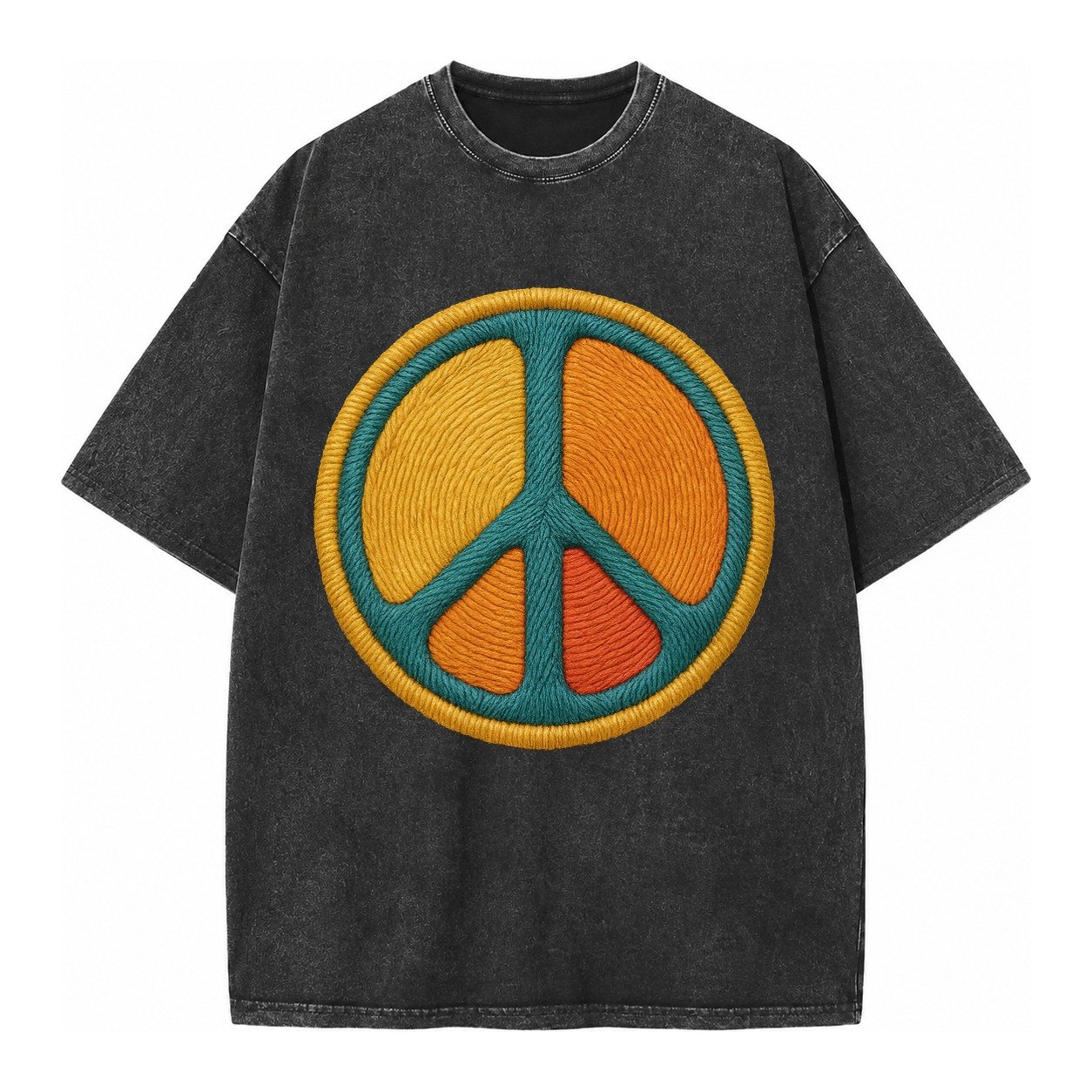 Golden Peace Vintage T-shirt – Black