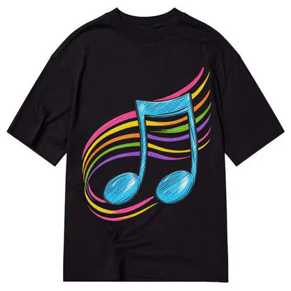 Musical Notes Headwear Classic T-shirt – Black