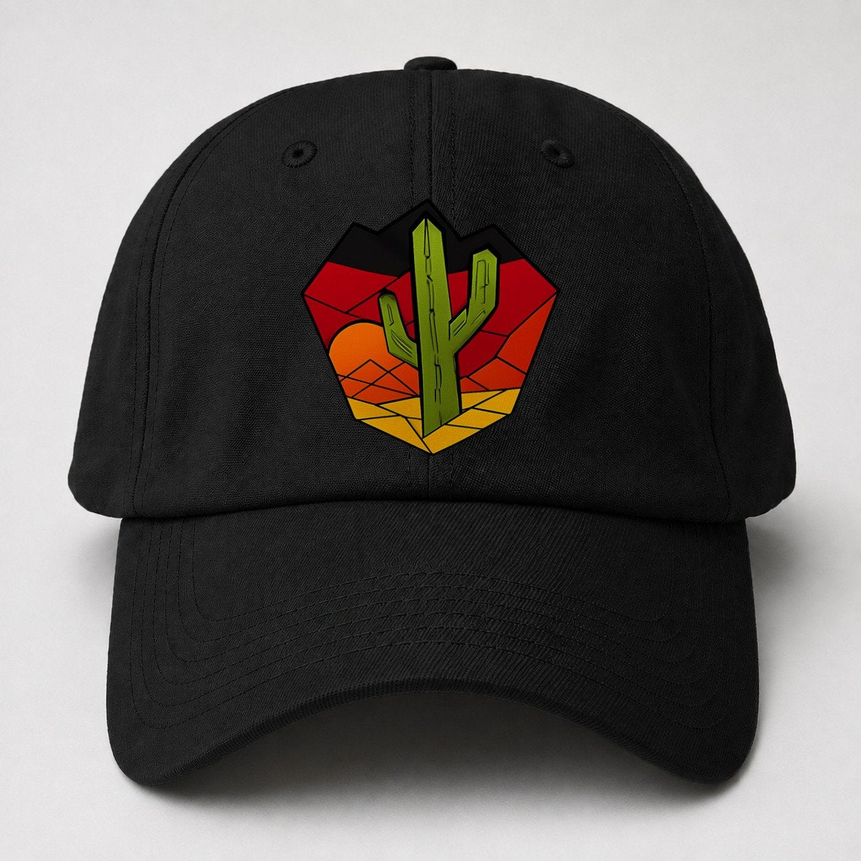 Saguaro Sunset Silhouette Baseball Cap – Black