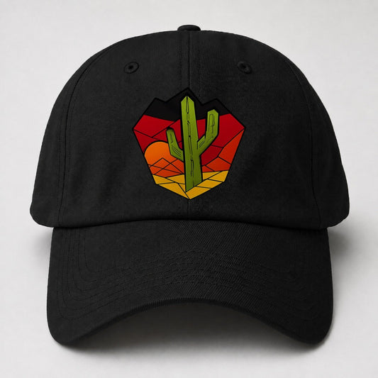 Saguaro Sunset Silhouette Baseball Cap – Black