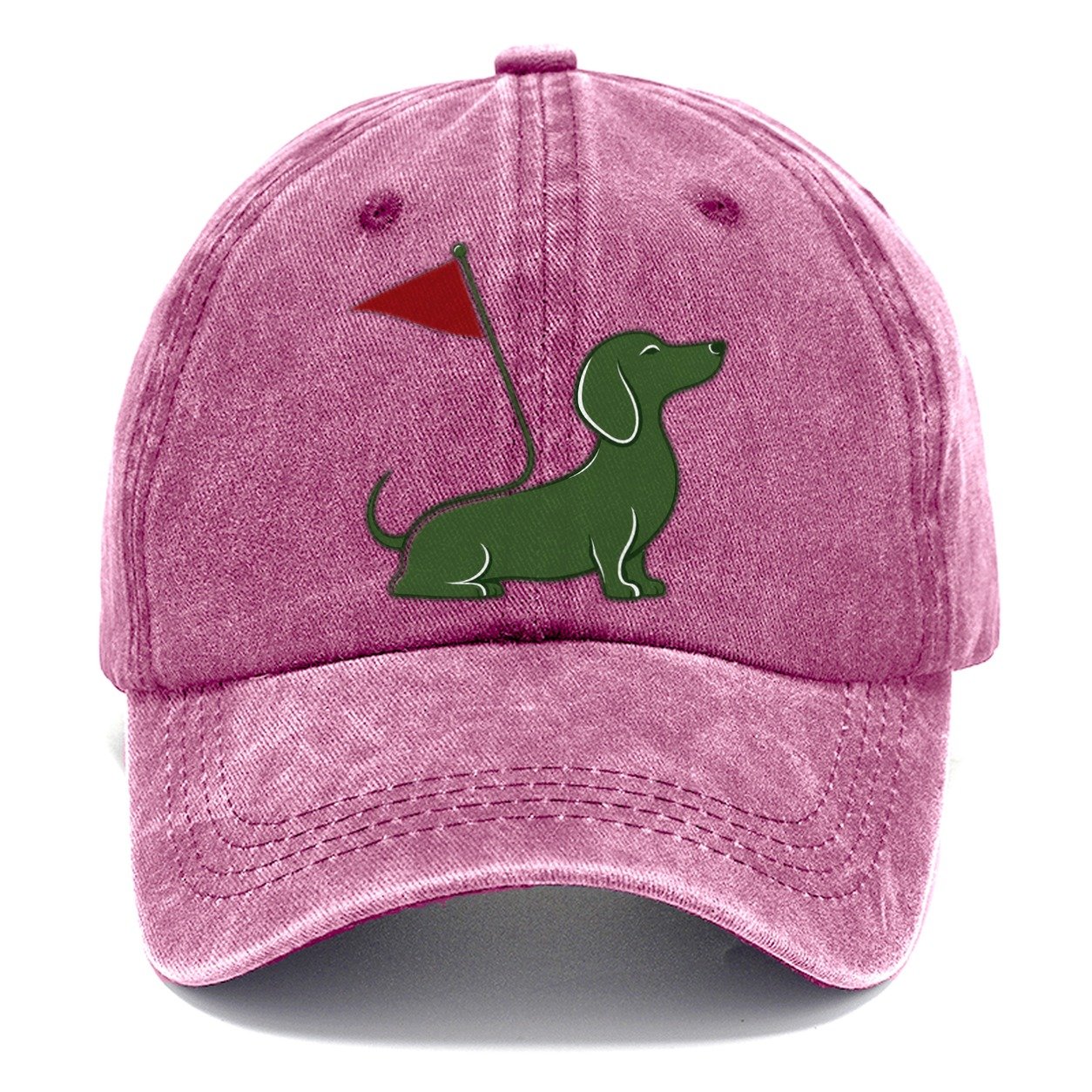 Golf Dachshund Flag Classic Cap – Dusty Rose