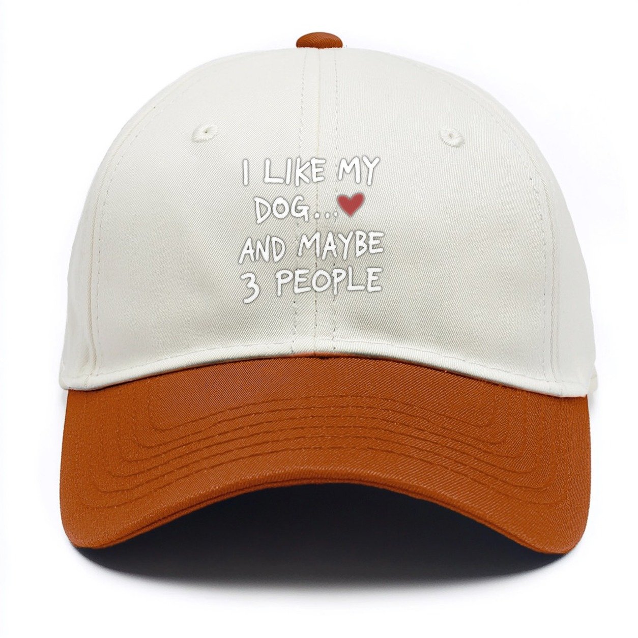 I Like My Dog And Maybe 3 People Two Tone Cap – Orange