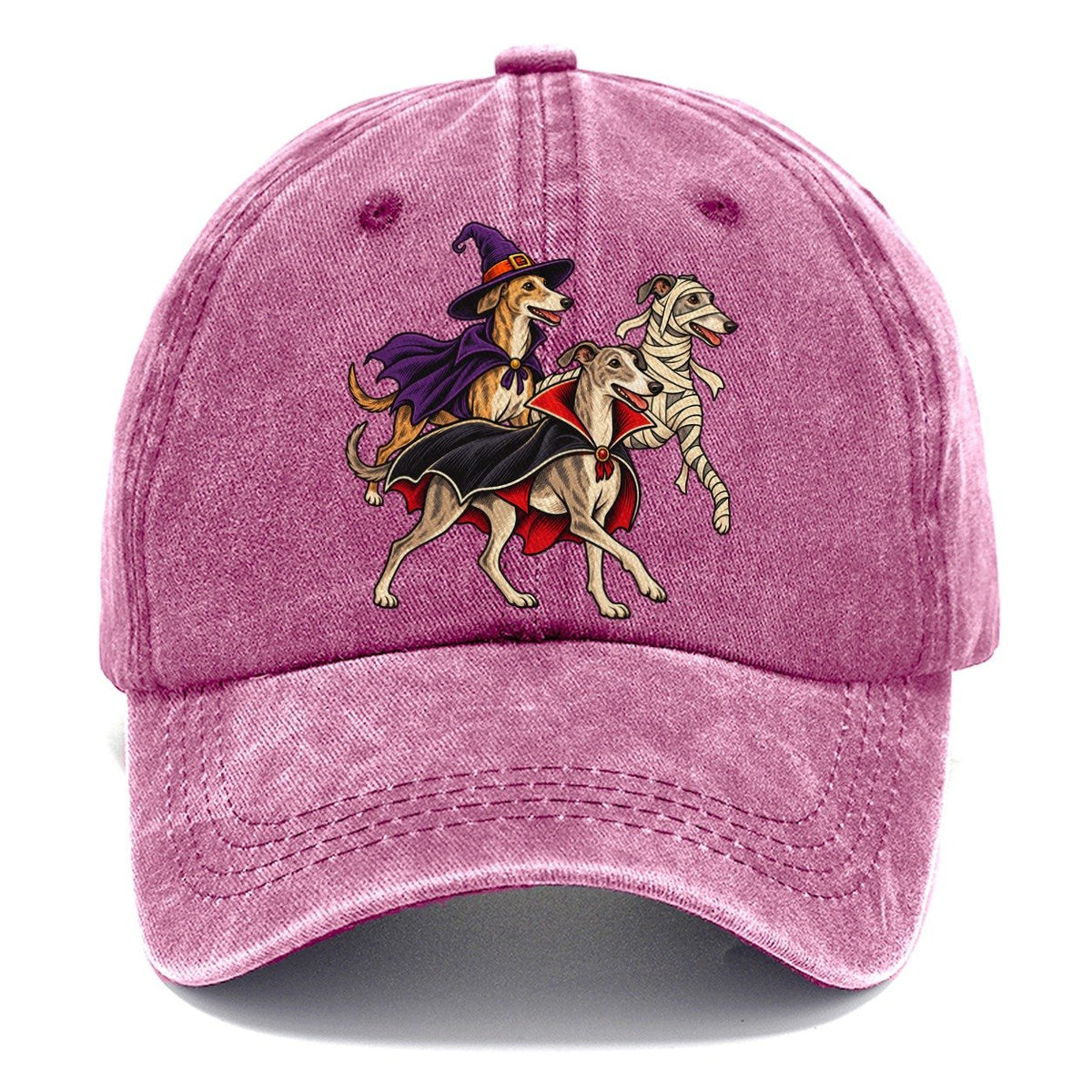 3 Greyhounds In Halloween Costumes Hdp 40 Parade Lineup Halloween Dog Parade Classic Cap – Dusty Rose