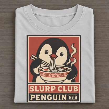 Penguin Ramen Slurp Club Classic T-shirt – Grey