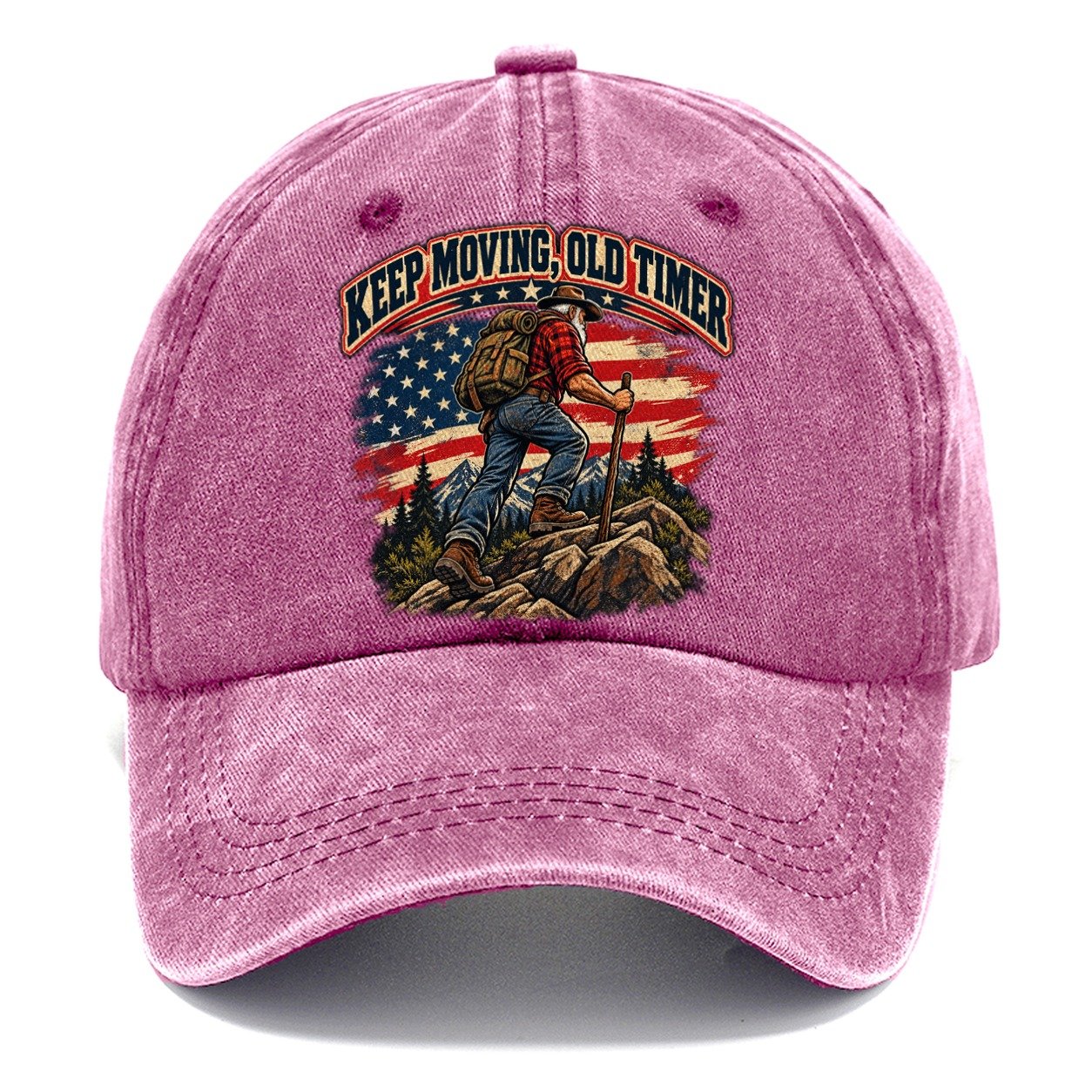 Keep Moving Old Timer Old Man Strong Classic Cap – Dusty Rose