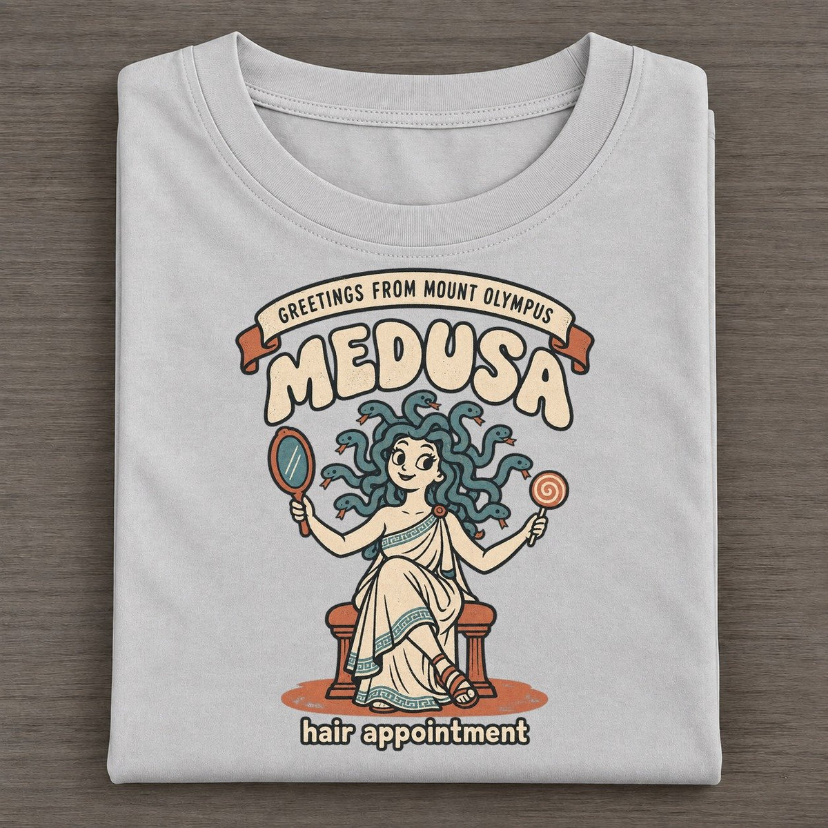 Medusa Olympus Gift Shop Classic T-shirt – Grey
