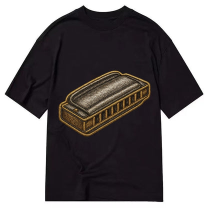 Harmonica Blues Harp With Chrome Covers Classic T-shirt – Black
