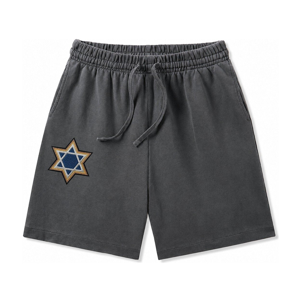 Star Of David Washed Shorts – Dark Gray
