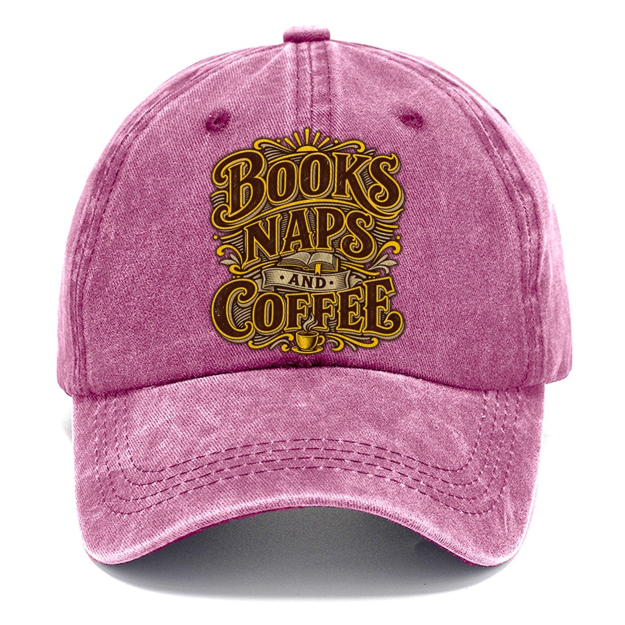 Books Naps And Coffee Retired Living Classic Cap – Dusty Rose