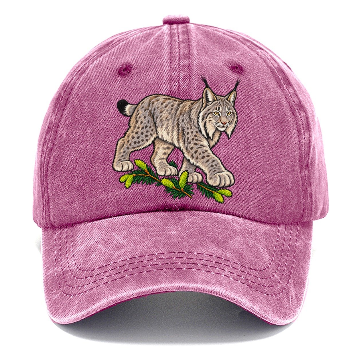 Canada Lynx And Spruce Tips Canada Cultural Icons Classic Cap – Dusty Rose