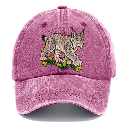 Canada Lynx And Spruce Tips Canada Cultural Icons Classic Cap – Dusty Rose