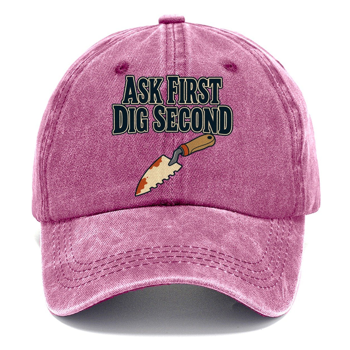 Ask First Dig Second Treasure Hunting Classic Cap – Dusty Rose