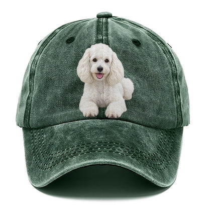 Poodle Lying Down Top Breeds Classic Cap – Forest Mist