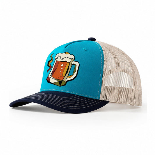 Craft Beer Mug Trucker Hat – Teal Navy