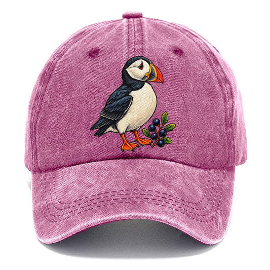 Atlantic Puffin And Crowberry Canada Cultural Icons Classic Cap – Dusty Rose