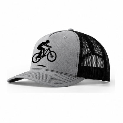 Mountain Biker Catching Air Trucker Hat – Sport Grey-Black