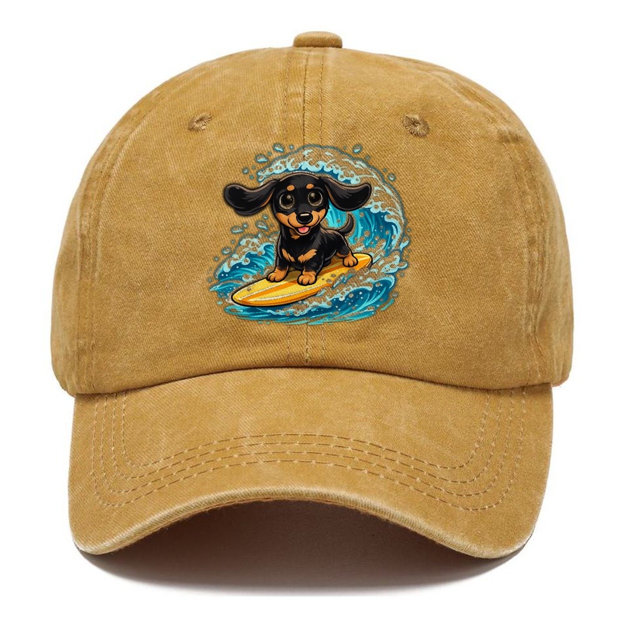 Surfing Dachshund Classic Cap – Golden Harvest