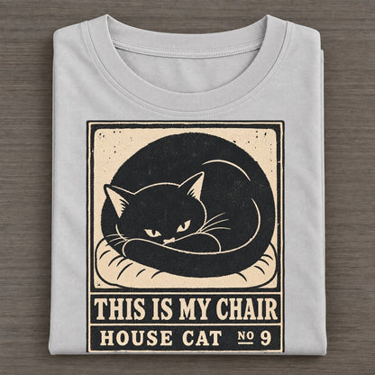 This Is My Chair Neko Says No Classic T-shirt – Grey