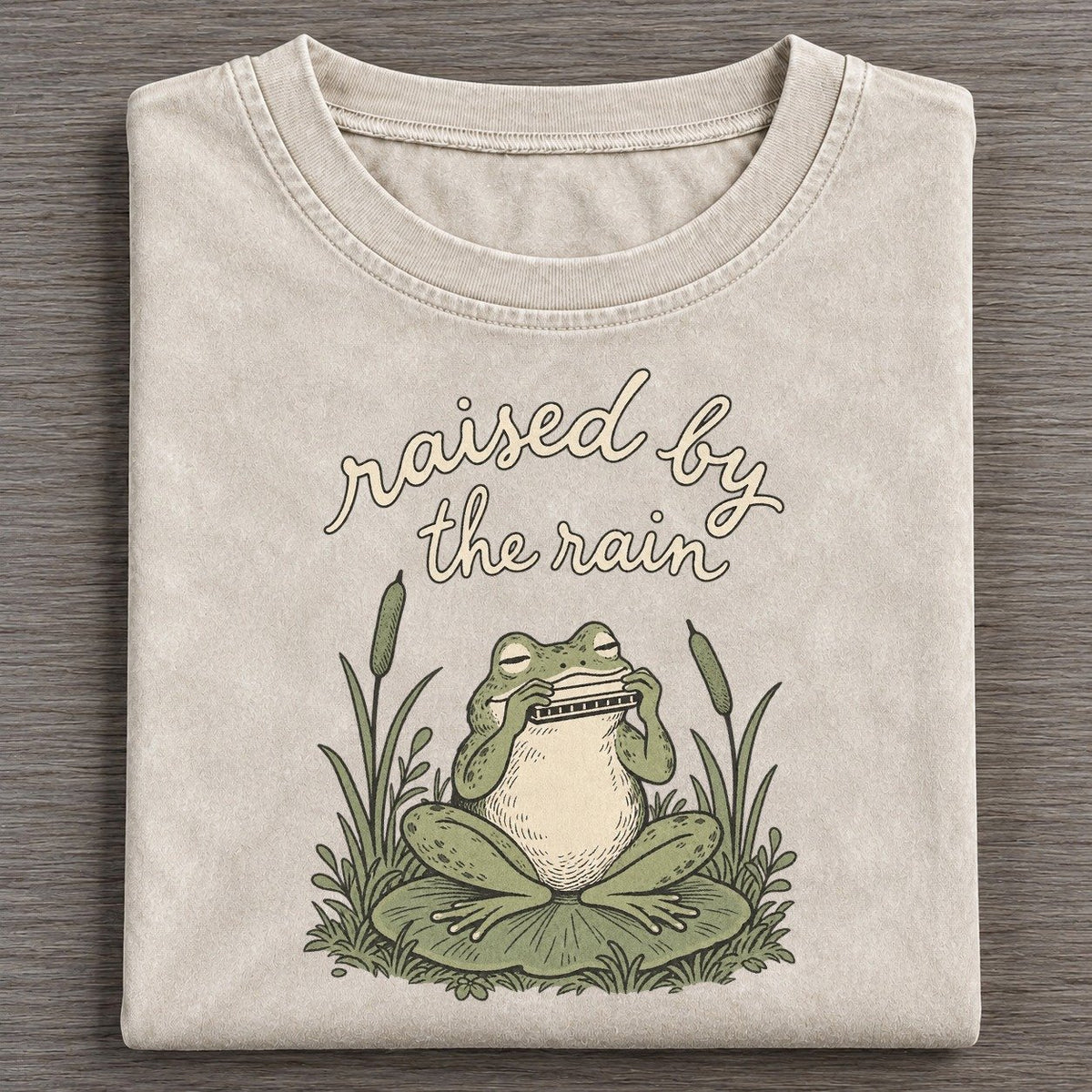 Harmonica In The Reeds Pond Folk Vintage T-shirt – Off White