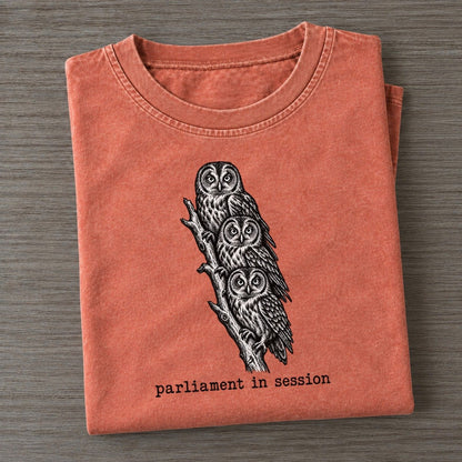 Parliament In Session Collective Nouns Vintage T-shirt – Terracotta