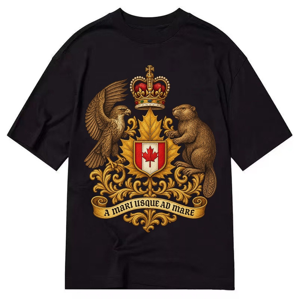 Canada Heritage Maple Badge Classic T-shirt – Black