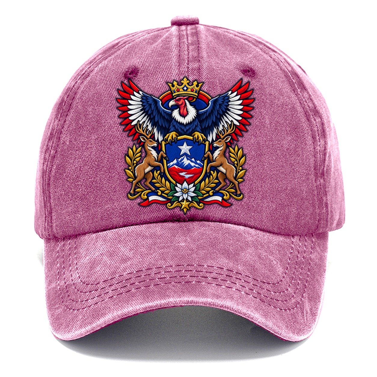 Chile Heraldic Crest Country Logos Classic Cap – Dusty Rose