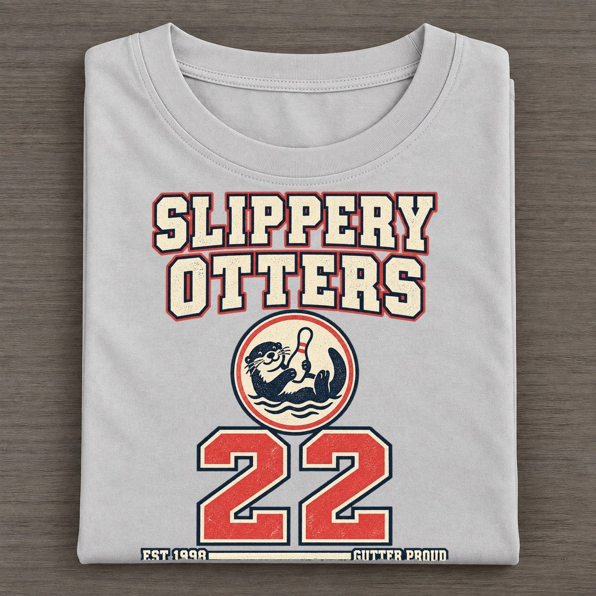 Otter Bowling Sunday Nobodies Classic T-shirt – Grey
