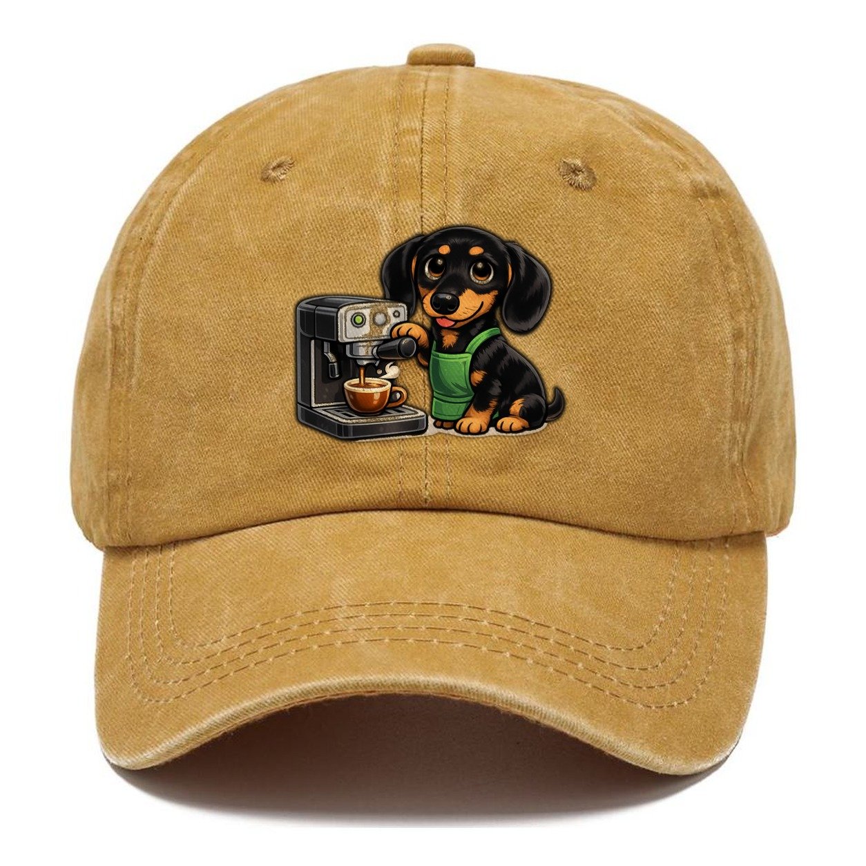 Dachshund Barista Work Classic Cap – Golden Harvest